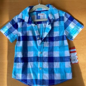 NWT Cat and Jack plaid button down 4T